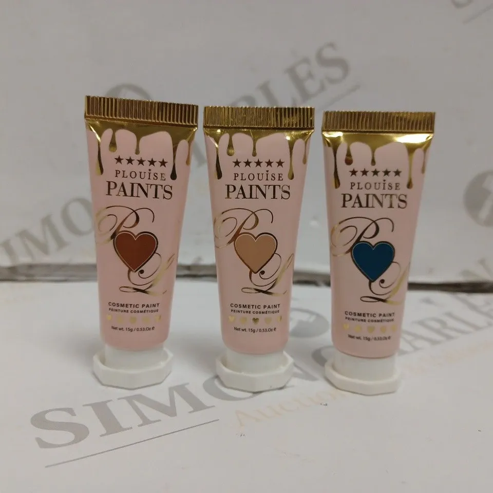 BOX OF APPROX 3 PLOUISE COSMETIC PAINT IN VARIOUS COLOURS. 