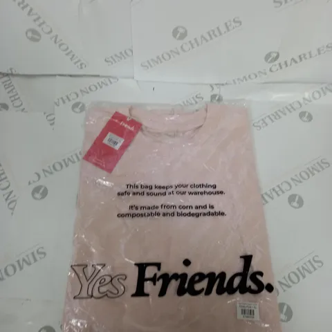 BAGGED YES FRIENDS ORGANIC T-SHIRT SIZE XL