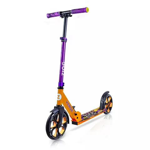 BOXED ZINZ BIG WHEELED FOLDING VERGE SCOOTER (ORANGE & PURPLE)