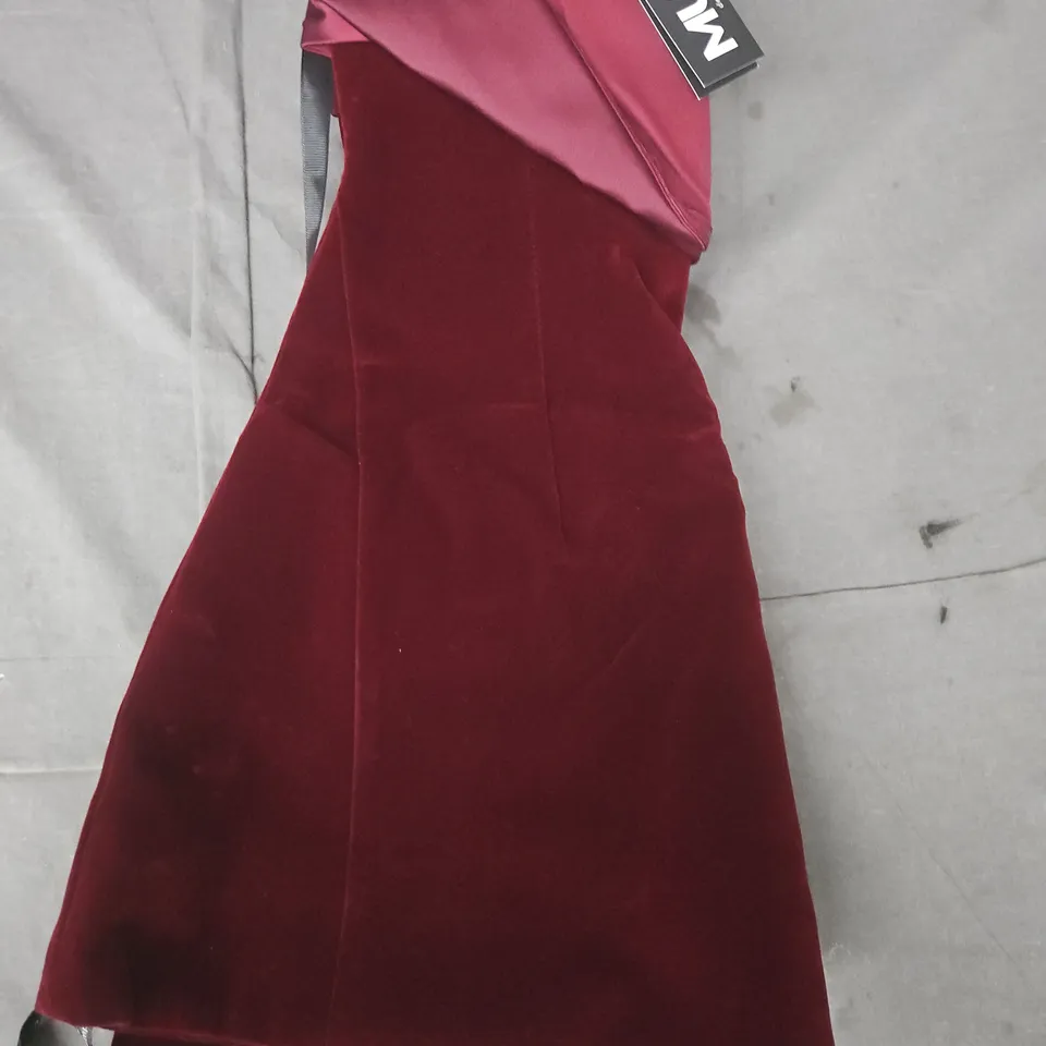 MURCI FOLD OVER ULTRA MINI DRESS IN BURGUNDY SIZE 8