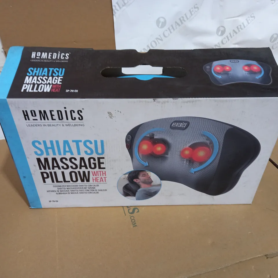 BOXED HOMEDICS SHIATSU MASSAGE PILLOW WITH HEAT SP-7H-EU