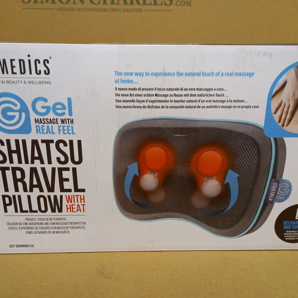 BOXED HOMEDICS SHIATSU TRAVEL PILLOW WITH HEAT GST-550HRQVI-EU