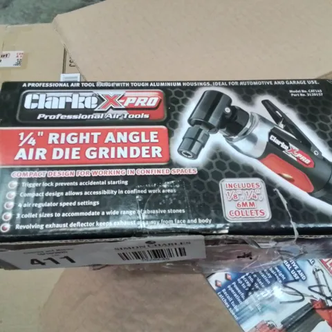 BOXED CLARKE X-PRO 1/4" RIGHT ANGLE AIR DIE GRINDER