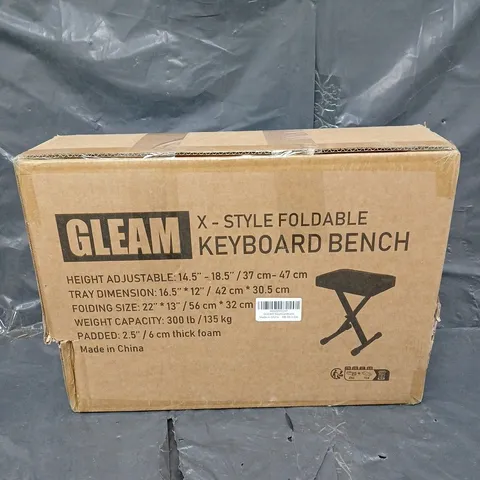 SEALED GLEAM X-STYLE FOLDABLE KEYBOARD BENCH 