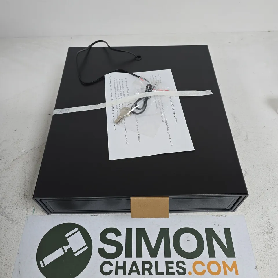 335 CASH DRAWER – BLACK METAL, INCLUDES 2 KEYS AND RJ11 CABLE