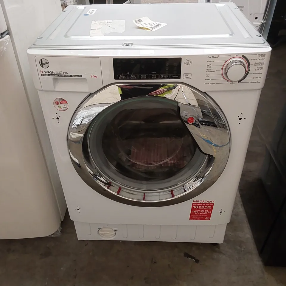 HOOVER H-WASH 300 PRO 9KG INTEGRATED WASHING MACHINE IN WHITE, MODEL: HBWOS 69TMCE-80 