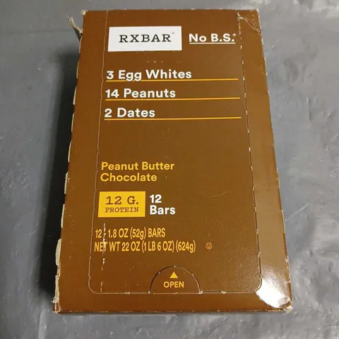 12 BAR PACK OF RXBAR PROTEIN BARS - PEANUT BUTTER CHOCOLATE