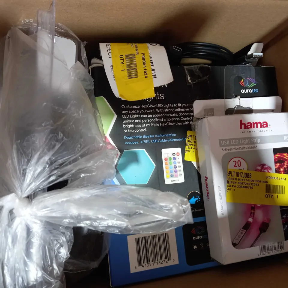 LOT OF APPROXIMATELY 5 ASSORTED HOUSEHOLD ITEMS TO INCLUDE ASDA TECH SYNC AND CHARGE CABLE, MIXX CHARGESPOT WIRELESS CHARGER, MIXX STREAMBUDS HYBRID CHARGE TRUE WIRELESS EARBUDS, ETC
