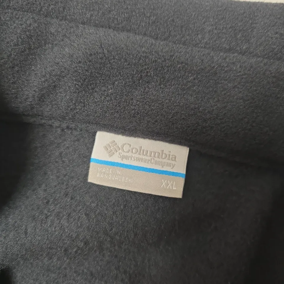 COLUMBIA FULL ZIP LONG SLEEVE FLEECE IN BLACK - XXL