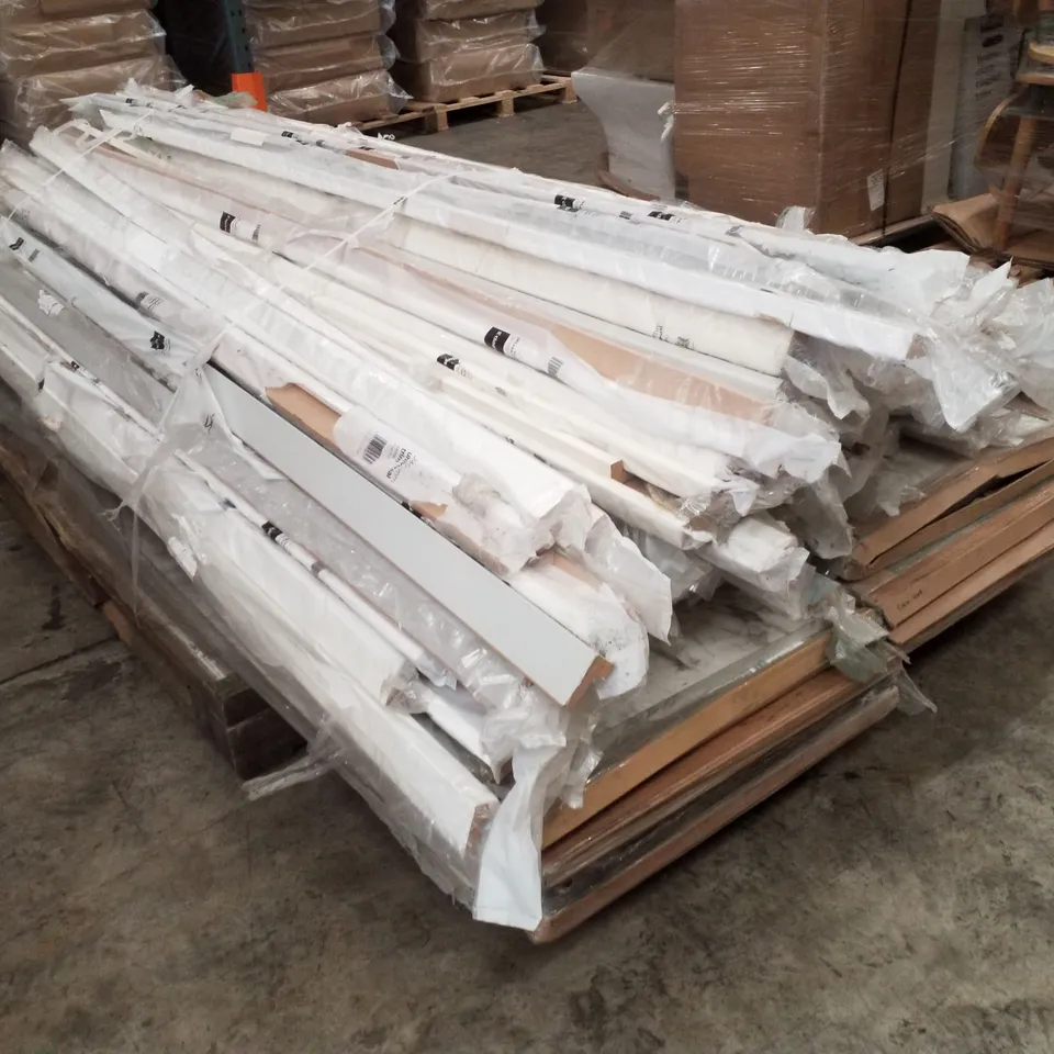 PALLET CONTAINING ASSORTED UNIVERSAL TRIMS & COUNTERTOPS 