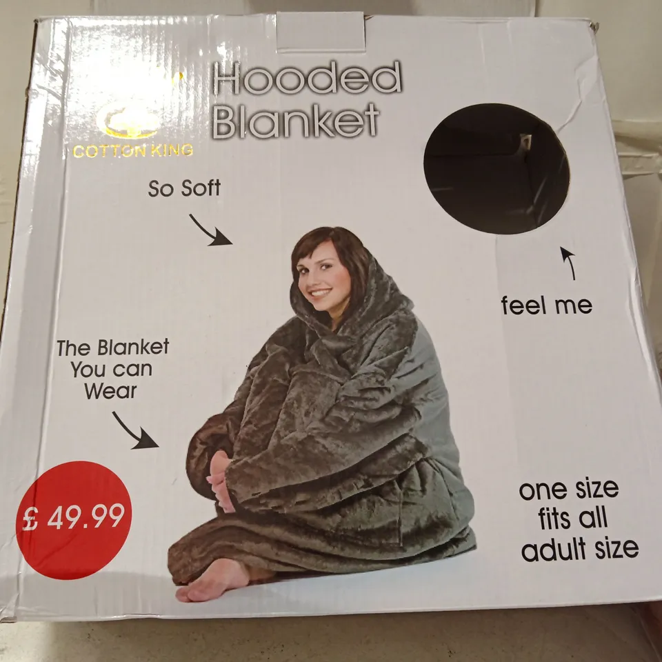 COTTON KING HOODED BLANKET – SO SOFT, ONE SIZE (BOXED)