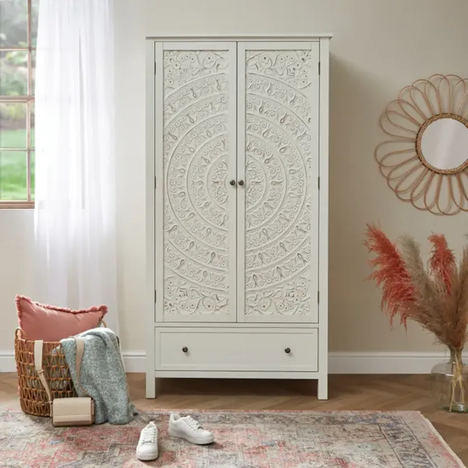 BOXED SAMIRA GENTS WARDROBE - WHITE (2 BOXES)