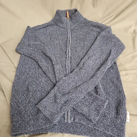 HENRY CHOICE KNITTED FULL ZIP IN MARITIME BLUE SIZE L