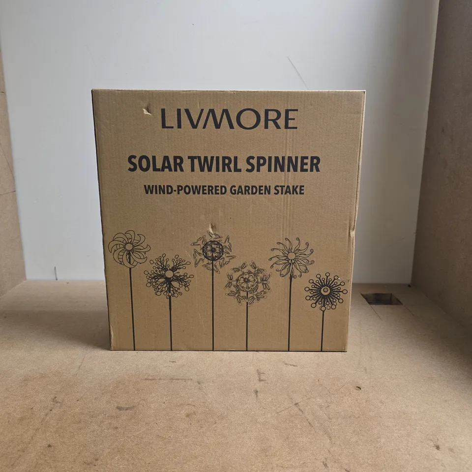 LIVMORE SOLAR TWIRL SPINNER WIND-POWERED GARDEN STAKE