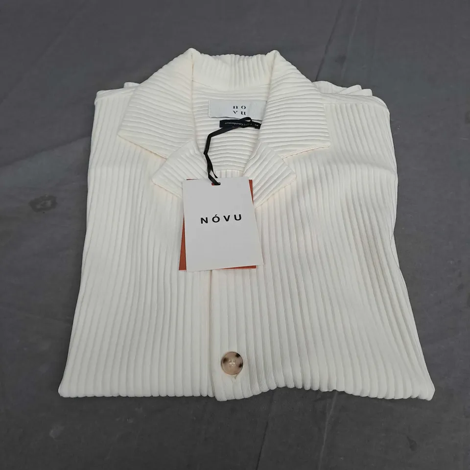 NOVU CREAM BUTTON SHIRT - XS