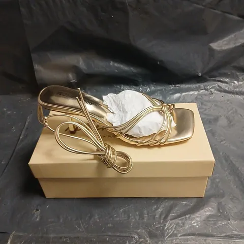 PUBLIC DESIRE GOLD STRAPPY HIGH HEEL SANDALS UK 5