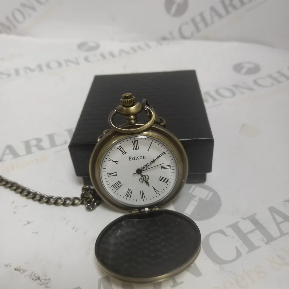 MENS EDISON POCKET WATCH WITH CHAIN