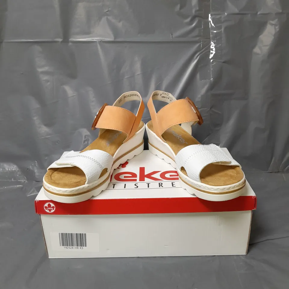 RIEKER WEDGE BUCKLE SANDALS APRICOT SIZE 5