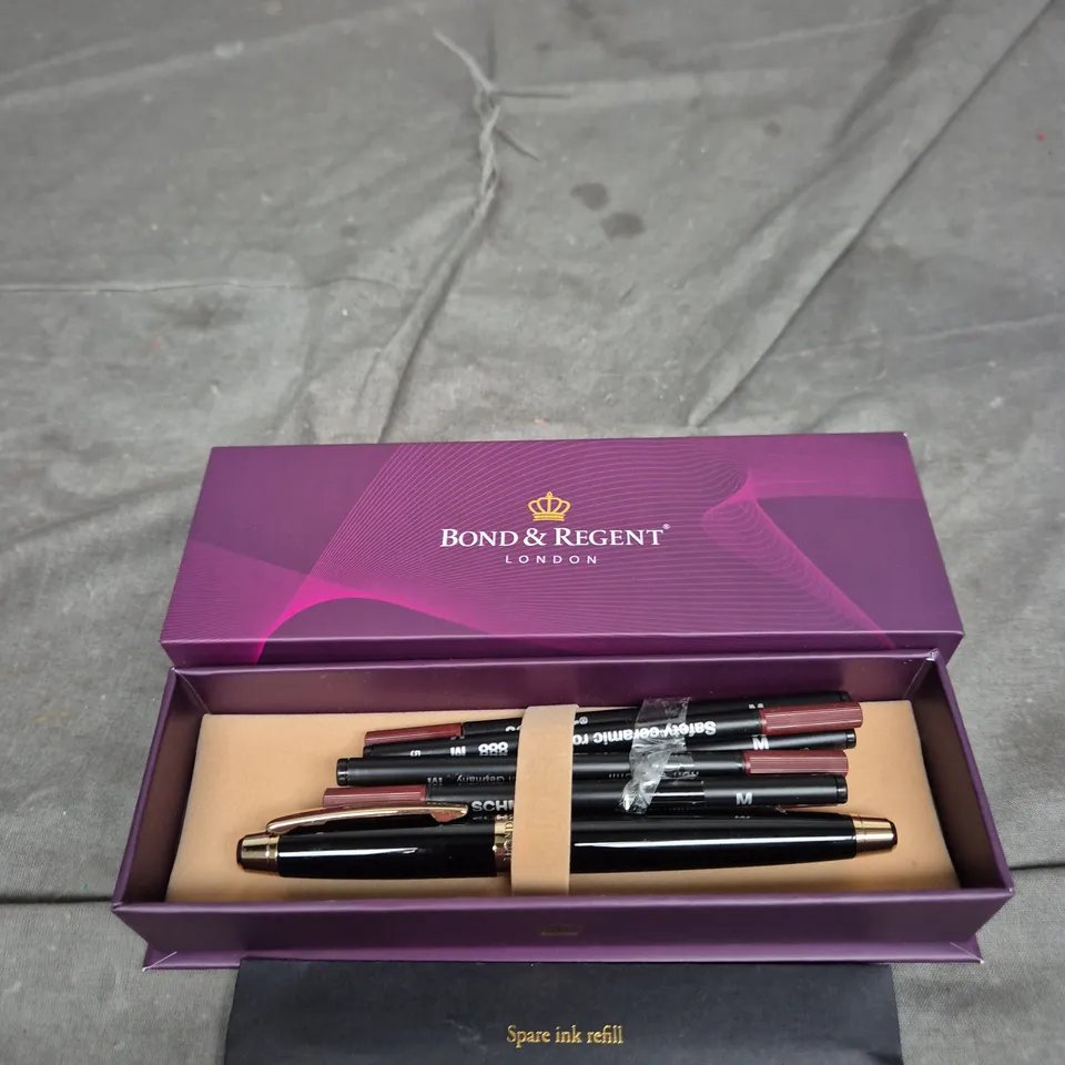 BOND & REGENT LONDON PEN SET – PURPLE PRESENTATION BOX WITH SPARE INK REFILL