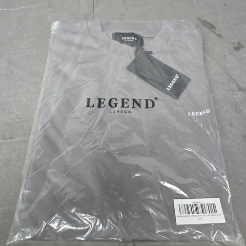 LEGEND LONDON PREMIUM BASICS T-SHIRT WITH LOGO – GUN METAL GREY – SIZE L