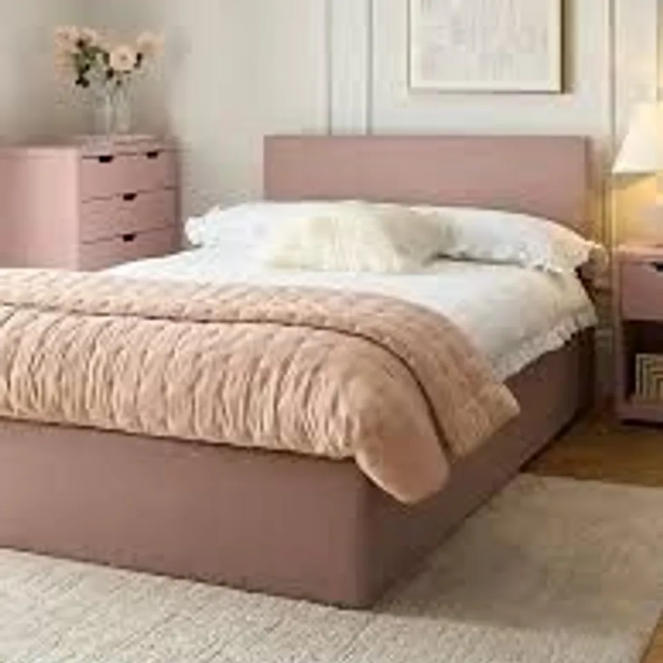 BOXED RILEY LIFT UP SMALL DOUBLE BED - ANTIQUE ROSE (2 BOXES)