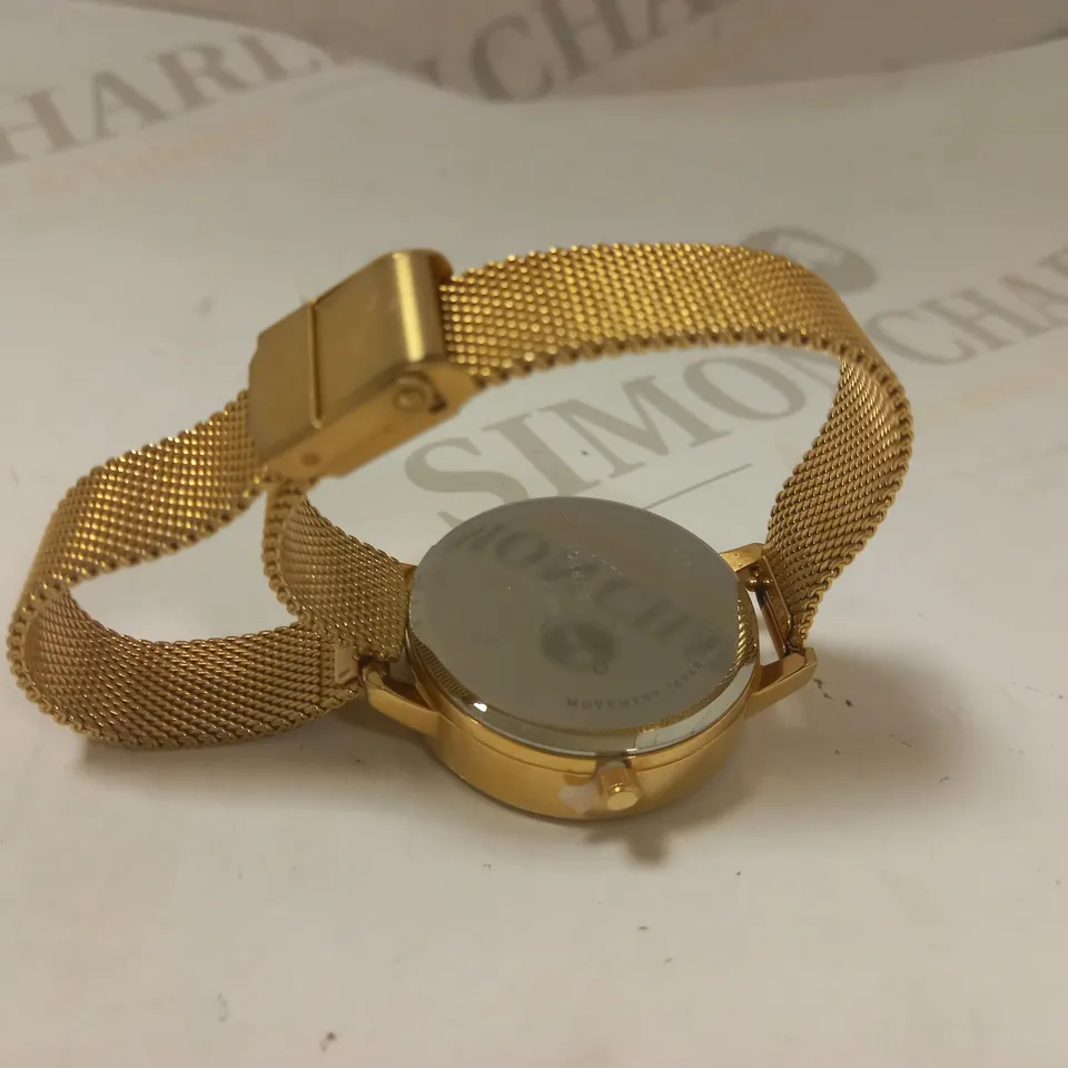 OLIVIA BURTON LUCKY BEE GREY DIAL AND ROSE GOLD MESH WATCH RRP £155