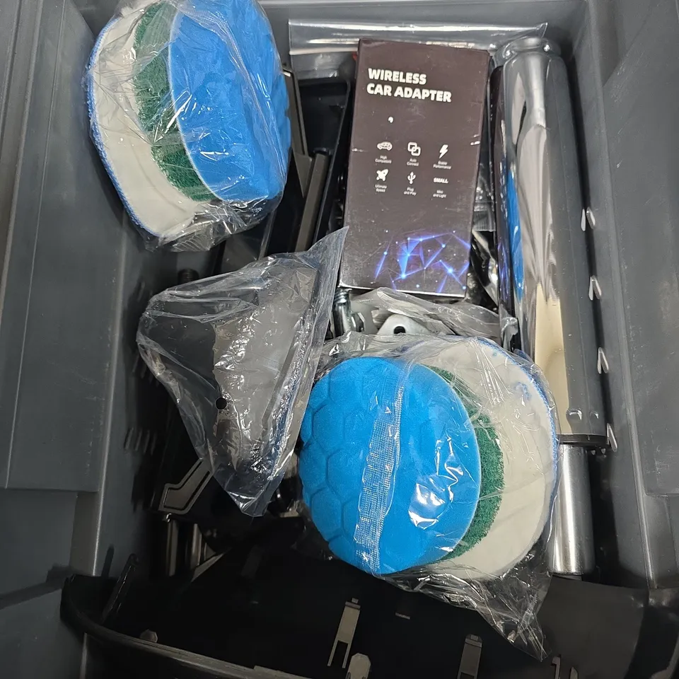 BOX OF ASSORTED ITEMS TO INCLUDE - KEY BARREL - KEY RING - BOLTS AND TOOLS  