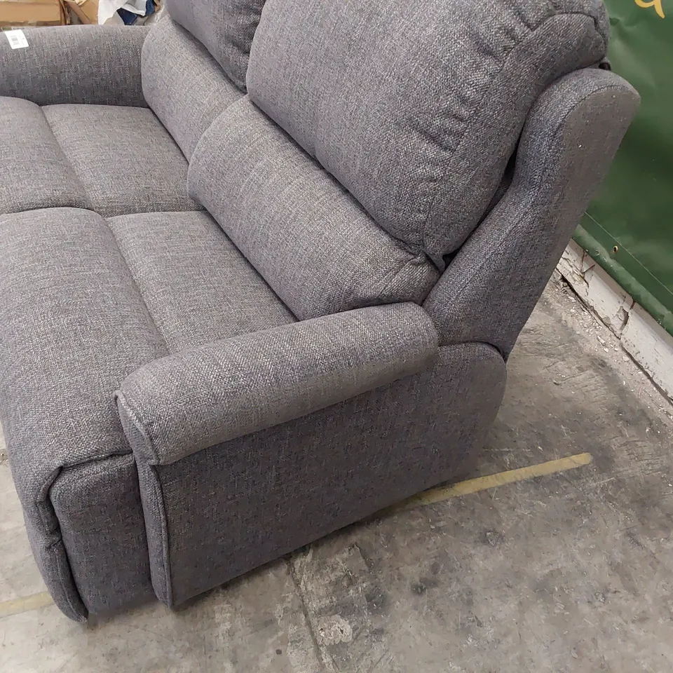 QUALITY BRITISH DESIGNER G PLAN NEWMARKET TWO SEATER SOFA PIERO SLATE FABRIC 