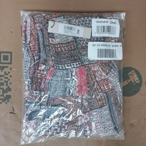 BAGGED ROMAN PATCHWORK PALAZZO TROUSERS IN LIGHT PINK/MULTI SIZE ONE