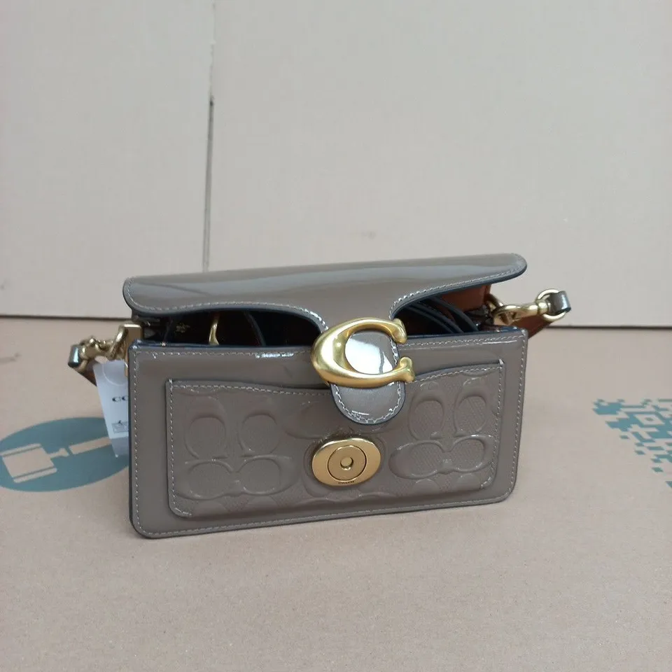 COACH LEATHER SHOULDER BAG WITH SIGNATURE PATTERN