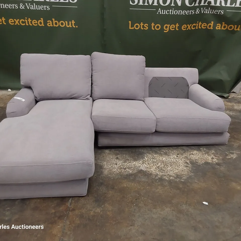QUALITY BRITISH DESIGNER LOUNGE Co. ROSE CHAISE SOFA LIGHT GREY FABRIC 