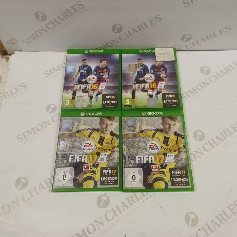 LOT OF 4 XBOX ONE GAMES - 2X FIFA 16 AND 2X FIFA 17 