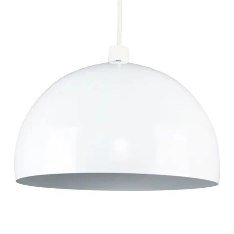 BOXED KIM 17.2 × 30cm METAL BOWL PENDANT LIGHT SHADE WHITE