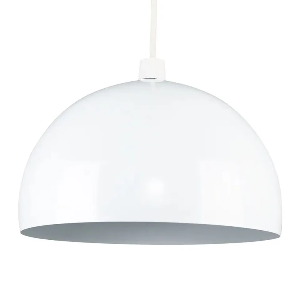 BOXED KIM 17.2 × 30cm METAL BOWL PENDANT LIGHT SHADE WHITE