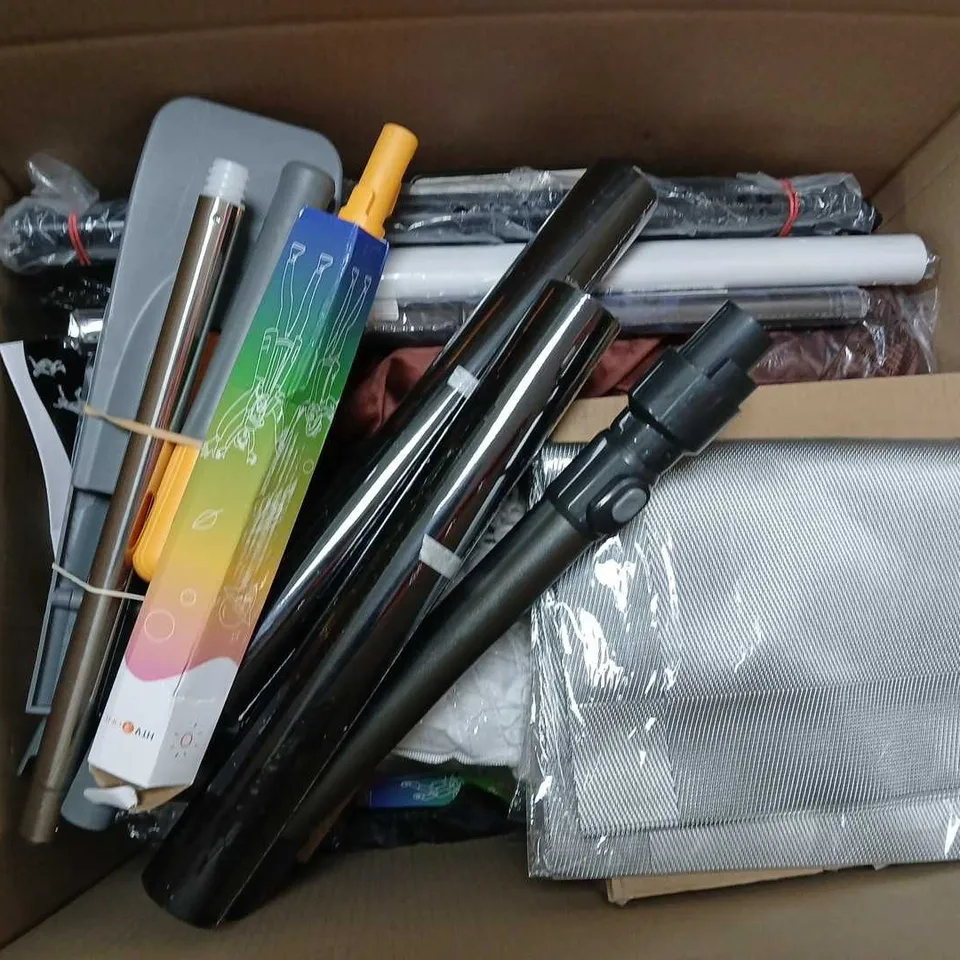 BOX OF APPROXIMATELY 12 ASSORTED ITEMS TO INCLUDE - SINGLE UNDER BLANKET, SILK DEEP FITTED SHEET, AND WALLPAPER ETC. 