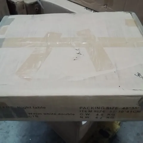 BOXED NIGHT TABLE WARM WHITE SKU: SC2170