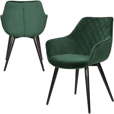 BOXED ALINBLOT UPHOLSTERED ARMCHAIR GREEN (1 BOX)