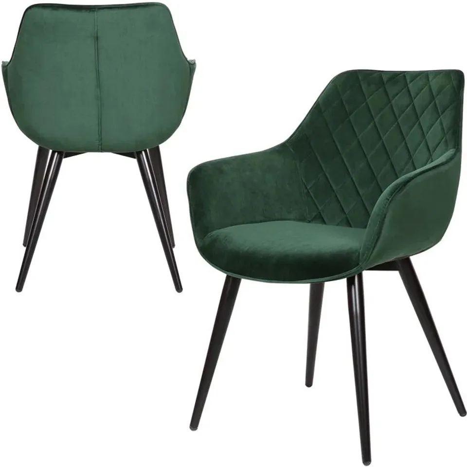 BOXED ALINBLOT UPHOLSTERED ARMCHAIR GREEN (1 BOX)