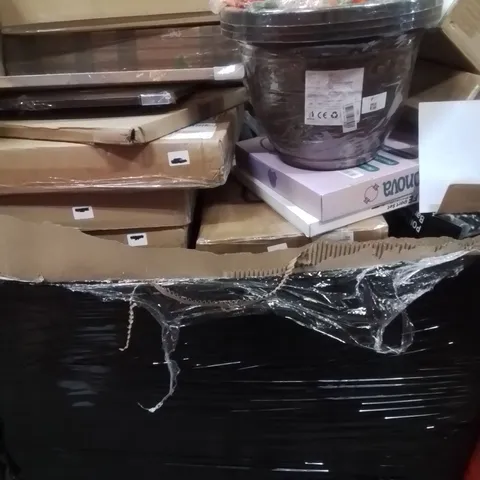 PALLET OF ASSORTED HOUSEHOLD GOODS AND PRODUCTS TO INCLUDE; TOO INCLUDE DECORATIITEMS , PILATES TRAINING KITS , ETC