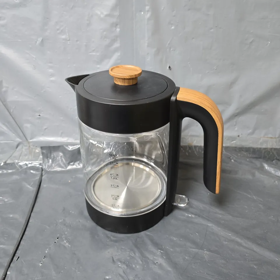 BOXED FAST BOIL MATT BLACK SCANDI GLASS KETTLE