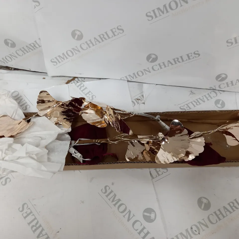 ALISON CORK SET OF 2 GINKO LEAF PRELIT STEMS - GOLD