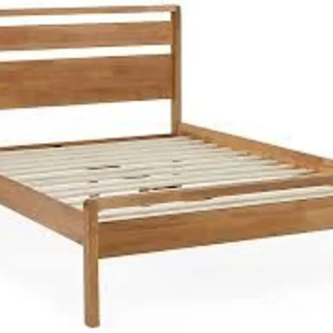 BOXED SKANDI MID CENTURY BED 5FT - MID OAK (2 BOXES)
