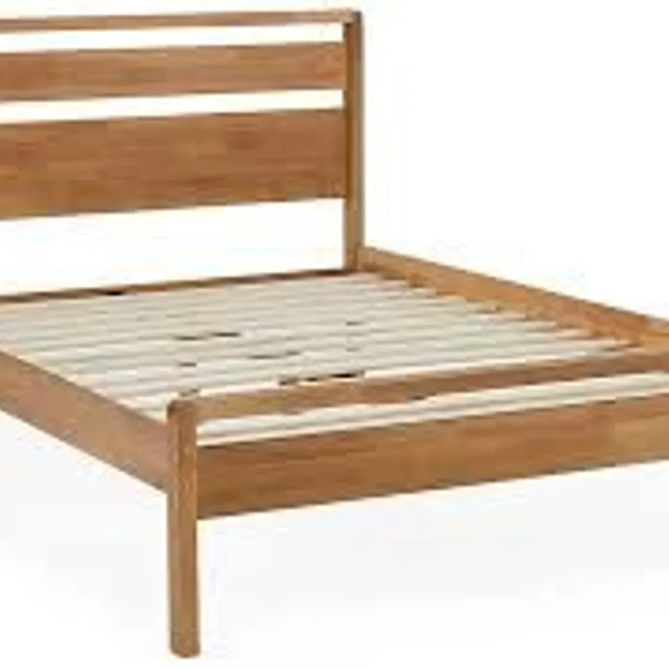 BOXED SKANDI MID CENTURY BED 5FT - MID OAK (2 BOXES)