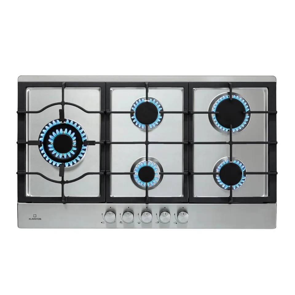 KLARSTEIN IGNITO 90CM GAS HOB 5 BURNERS SILVER