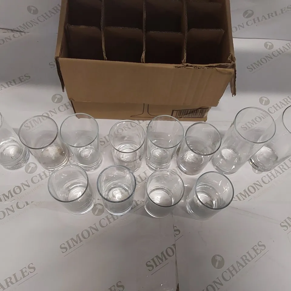 BOX OF 12X ASSORTED DRINKS GLASSES