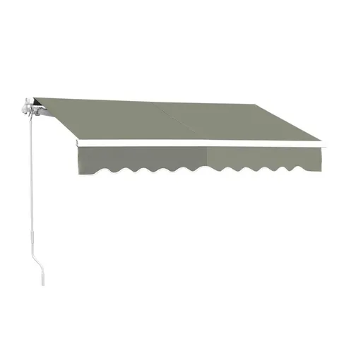 BOXED SOL 27 OUTDOOR 200CM W X 150CM D FABRIC COVER RETRACTABLE SIDE AWNING -GREY (1 BOX)