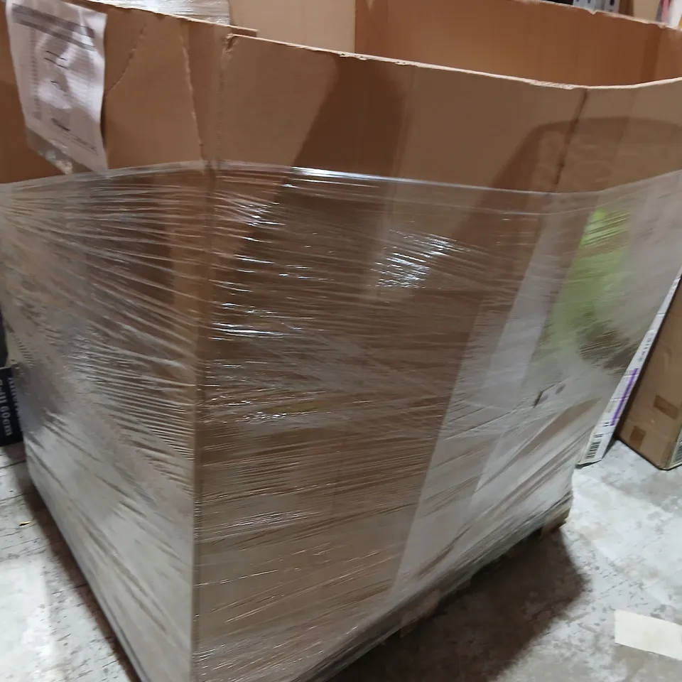 PALLET OF APPROXIMATELY 18 ASSORTED PRODUCTS TO INCLUDE; RECYCLE BIN, DINNER SET, 6FT WARREN FIR TREE AND KIDS ICE CREAM CART