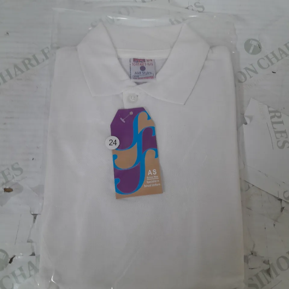 SET OF APPROX 15 AKIF STYLES SCHOOL WEAR BOYS POLO SHIRTS IN VARIOUS SIZES 