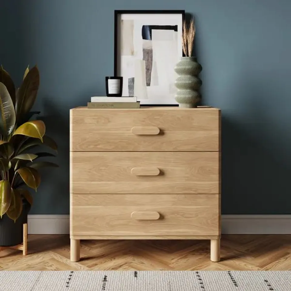 BOXED HATTON 3 DRAWER CHEST - OAK EFFECT (1 BOX)