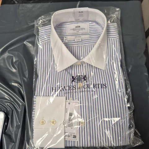 HAWES & CURTIS SLIM FIT STRIPE DRESS SHIRT – UK 16.5 COLLAR, 36-INCH SLEEVE, NON-IRON